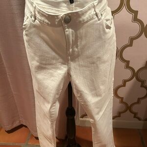 CAbi White Straight Leg Jeans Soft Denim